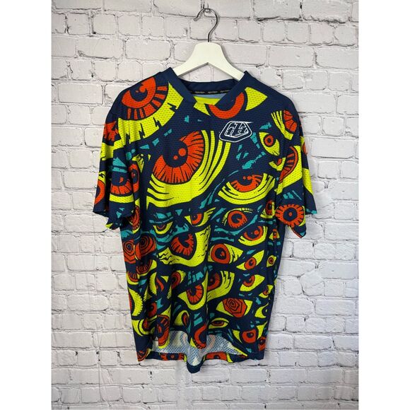 Troy Lee Designs TLD Men's Skyline Air Short Sleeve Jersey Eyeballs Blue Large - Picture 1 of 7